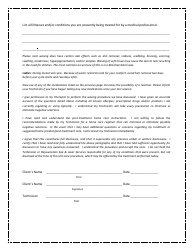 Waxing Questionnaire &amp; Consent Form, Page 2