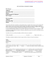 Document preview: Pet Sitting Consent Form