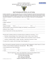 Document preview: Form S.P.806 Internship Application - New Jersey