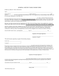 Document preview: General Notary Public Bond Form - Nebraska