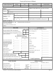 Document preview: Form 100-00127 Financial Disclosure Affidavit - Vermont