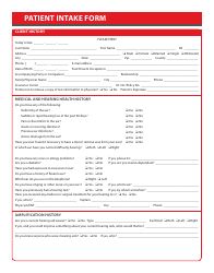 Document preview: Patient Intake Form - Red