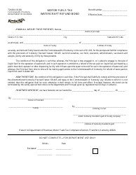 Document preview: Form 72A004 Motor Fuels Tax Watercraft Refund Bond - Kentucky