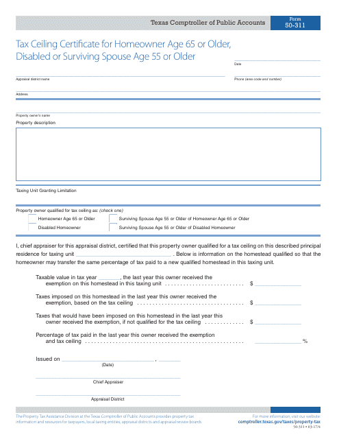 Form 50-311  Printable Pdf