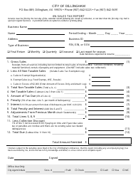 6% Sales Tax Report Form - Dillingham, Alaska