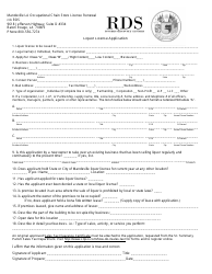 Document preview: Liquor License Application Form - Rds - City of Mandeville, Louisiana