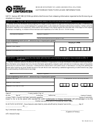 Document preview: Form WC-126 Authorization to Release Information - Missouri