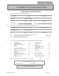 Form 10952 Attorney Ethics Grievance Form - New Jersey