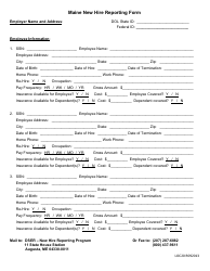 Document preview: Form LOC20 Maine New Hire Reporting Form - Maine