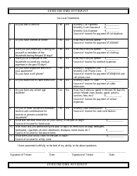 Zero Income Affidavit Form for Tenants, Page 2