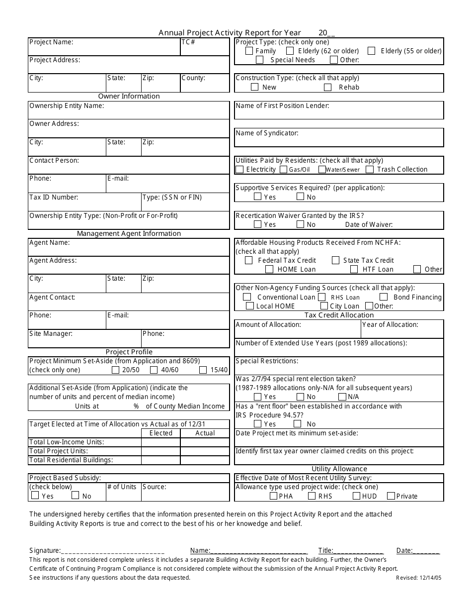 North Carolina Annual Project Activity Report Template - Fill Out, Sign ...