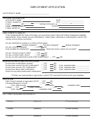 Document preview: Employment Application Form - Georgia (United States)
