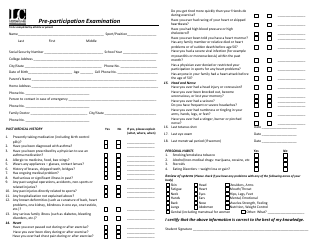 Document preview: Pre-participation Examination Form - Lewis&clark Community College