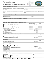 Document preview: Assessment Data Request Form - Oconto County, Wisconsin