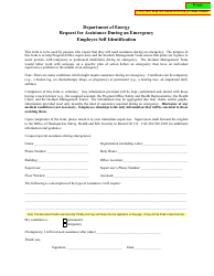 Document preview: Request for Assistance During an Emergency - Employee Self Identification