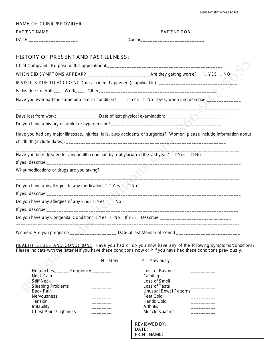 New Patient Intake Form Lines Fill Out Sign Online And Download Pdf Templateroller 