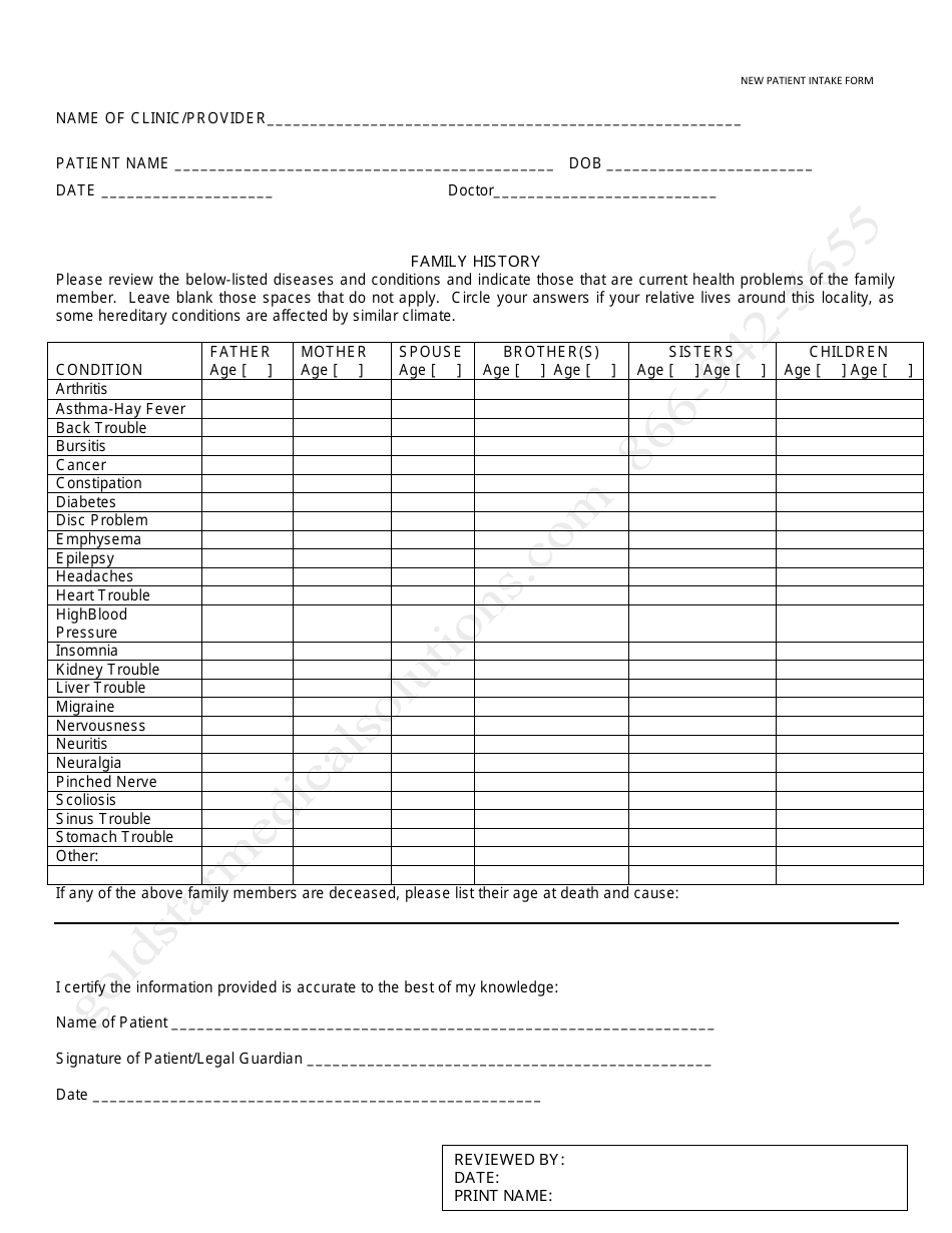New Patient Intake Form - Lines, Page 4