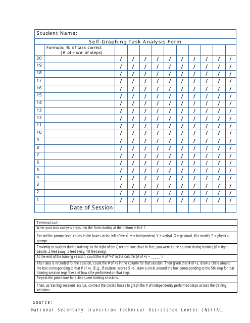 Self Graphing Task Analysis Form - Nsttac Download Pdf