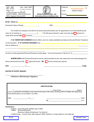 Document preview: Form AOC-806 Order Probating Will and Appointing Executor/Executrix - Kentucky
