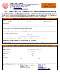 Document preview: Scholar Transfer out Form - Syracuse University