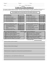 Document preview: Teacher Feedback Form - Tempe Union High School District