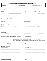 Document preview: New / Change Employee Status Form