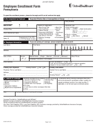 Form 450-3730 Employee Enrollment Form - Unitedhealthcare - Pennsylvania
