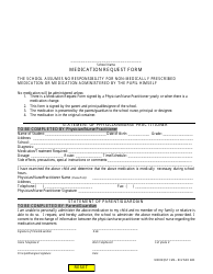 Document preview: School Medication Request Form