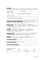 Fall Incident Report Form, Page 2