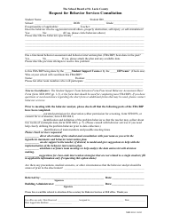 Document preview: Request for Behavior Services Consultation Form - the School Board of St. Lucie County