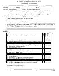 Document preview: Communication Skills Checklist Template - St Lucie Public Schools