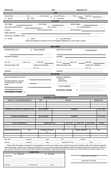 Individual Loan Application Form