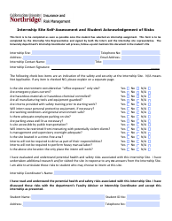 Document preview: Internship Site Self Assessment and Student Acknowledgement of Risks - California State University