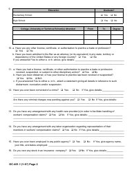 Form OC-401.1 Initial Application for License to Appear on Behalf of Claimant - New York, Page 2