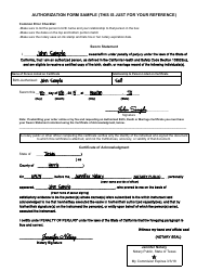 Ca Vital Records Authorization Form - California, Page 2