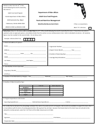 Document preview: Monthly Reimbursement Claim Form - Florida