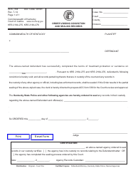 Document preview: Form AOC-334 Order Voiding Conviction and Sealing Records - Kentucky