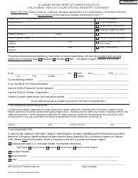 Document preview: Form DHR-FCS-1598 Child Abuse / Neglect (Ca/N) Central Registry Clearance - Alabama