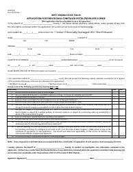 WVSP Form 44C Application for Provisional Concealed Pistol/Revolver License - West Virginia