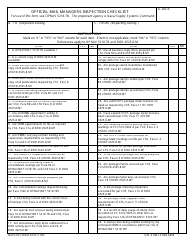 NAVSUP Form 5218 &quot;Official Mail Managers Inspection Checklist&quot;
