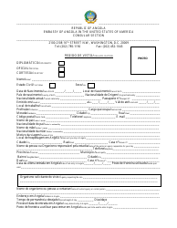 Angola Visa Application Form - Embassy of Angola in the Usa - Washington, D.C. (English/Portuguese), Page 2