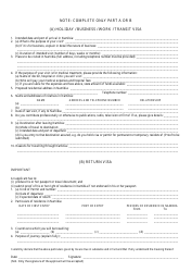 Form 3-1/0033 Application for Visa - Namibia, Page 2