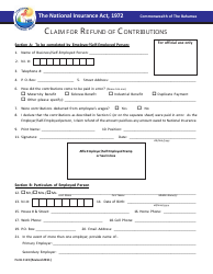 Form C.63 &quot;Claim for Refund of Contributions&quot; - Bahamas