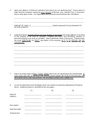 Form 12A502 Application for Certificate of Subordination of Kentucky Department of Revenue Lien - Kentucky, Page 2