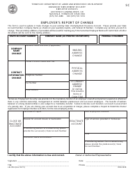 Document preview: Form LB-0792 Employer's Report of Change - Tennessee