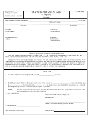 Form SM-1 &quot;Statement of Claim (Complaint)&quot; - Alabama