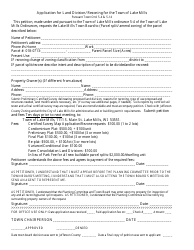 Document preview: Application for Land Division/ Rezoning - Town of Lake Mills, Wisconsin