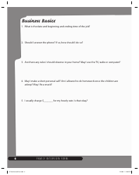Family Interview Form for Babysitters, Page 6