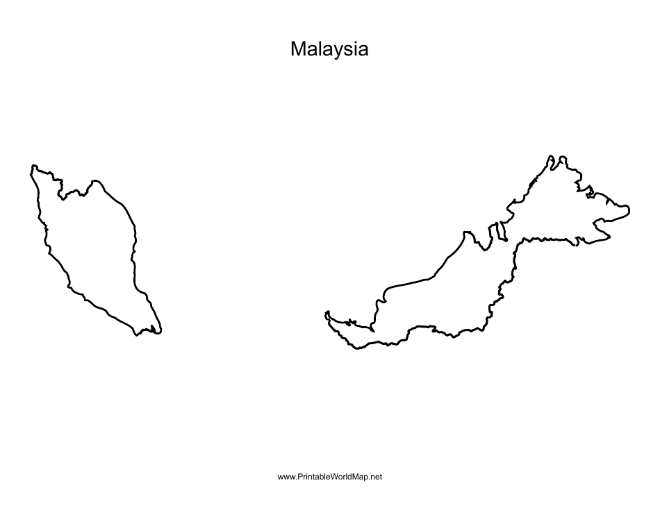 Malaysia map template - Editable and customizable map of Malaysia