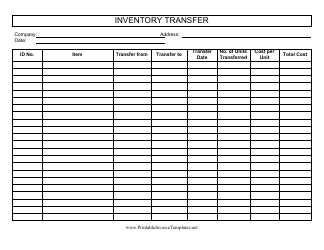 Document preview: Inventory Transfer Template